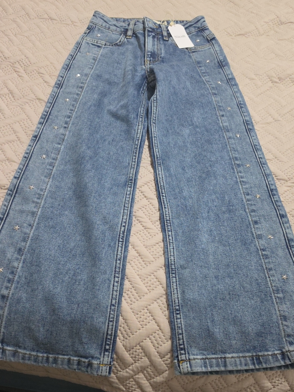 Girls' Wide-Leg Star Accent Jeans